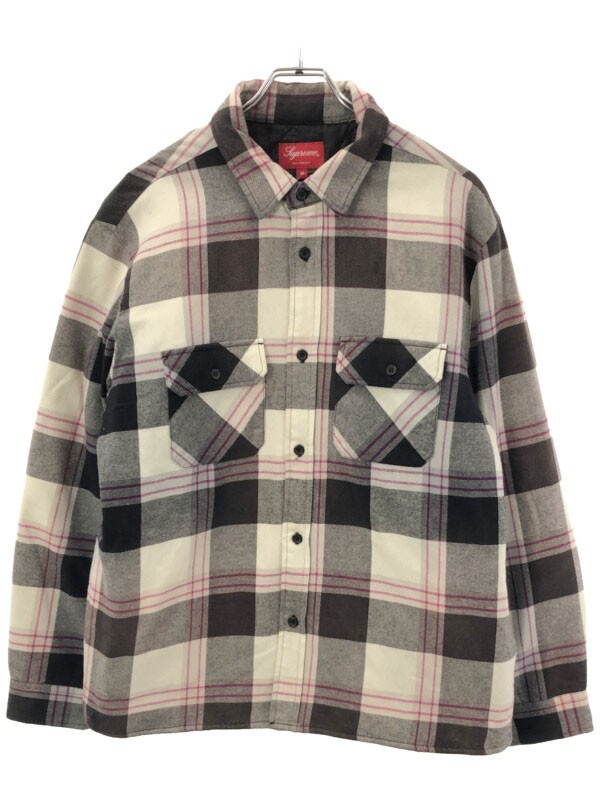 Supreme シュプリーム 20AW Quilted Flannel Shirt キルテッドフランネルチェックシャツ グレー M IT858WLBCTDQ