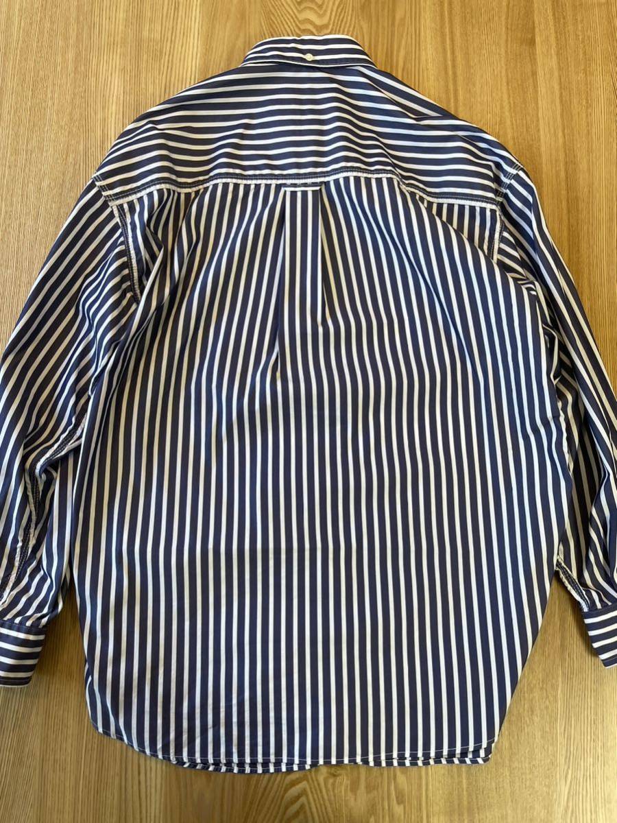 ナナミカ Big Button Down Wind Stripe Shirtネイビー SUGS008 青 白 ストライプ ブルー ホワイト ノースフェイスパープルレーベル_画像3