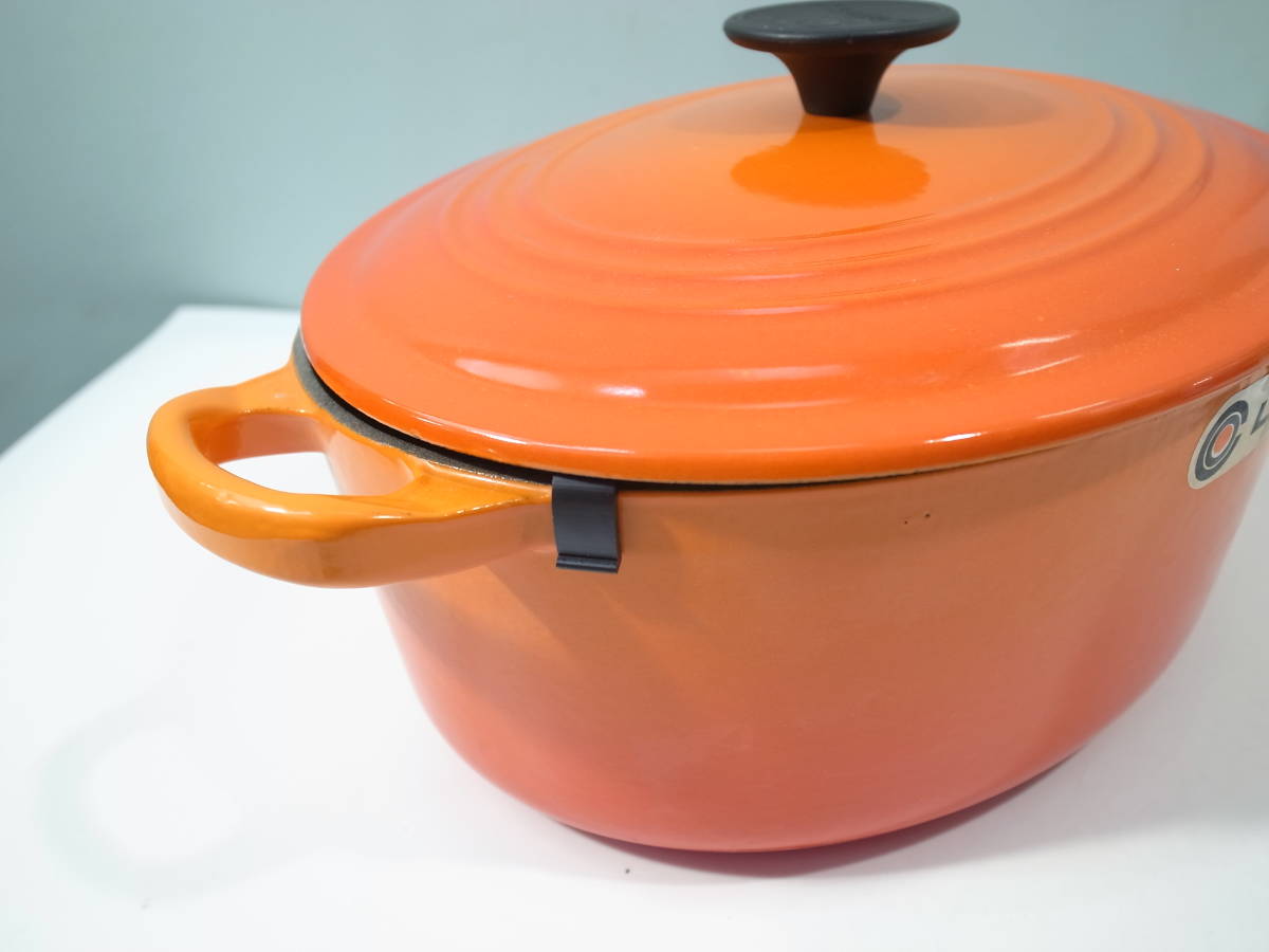 ●未使用 LE CREUSET ル・クルーゼ ココット・オーバル 27cm 4.2 オレンジ 2502-27 楕円形_画像7