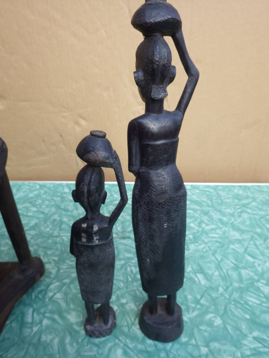 アフリカ祈祷師霊媒師燭台、タンザニア木彫り人形外国民芸レトロアンティーク雑貨置物_画像9