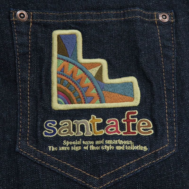 サンタフェ 98cm 階段刺繍 ストレートジーンズ ストレッチデニム 66457-098 santafe インディゴ メンズ 秋冬 新作 54 66407_画像7