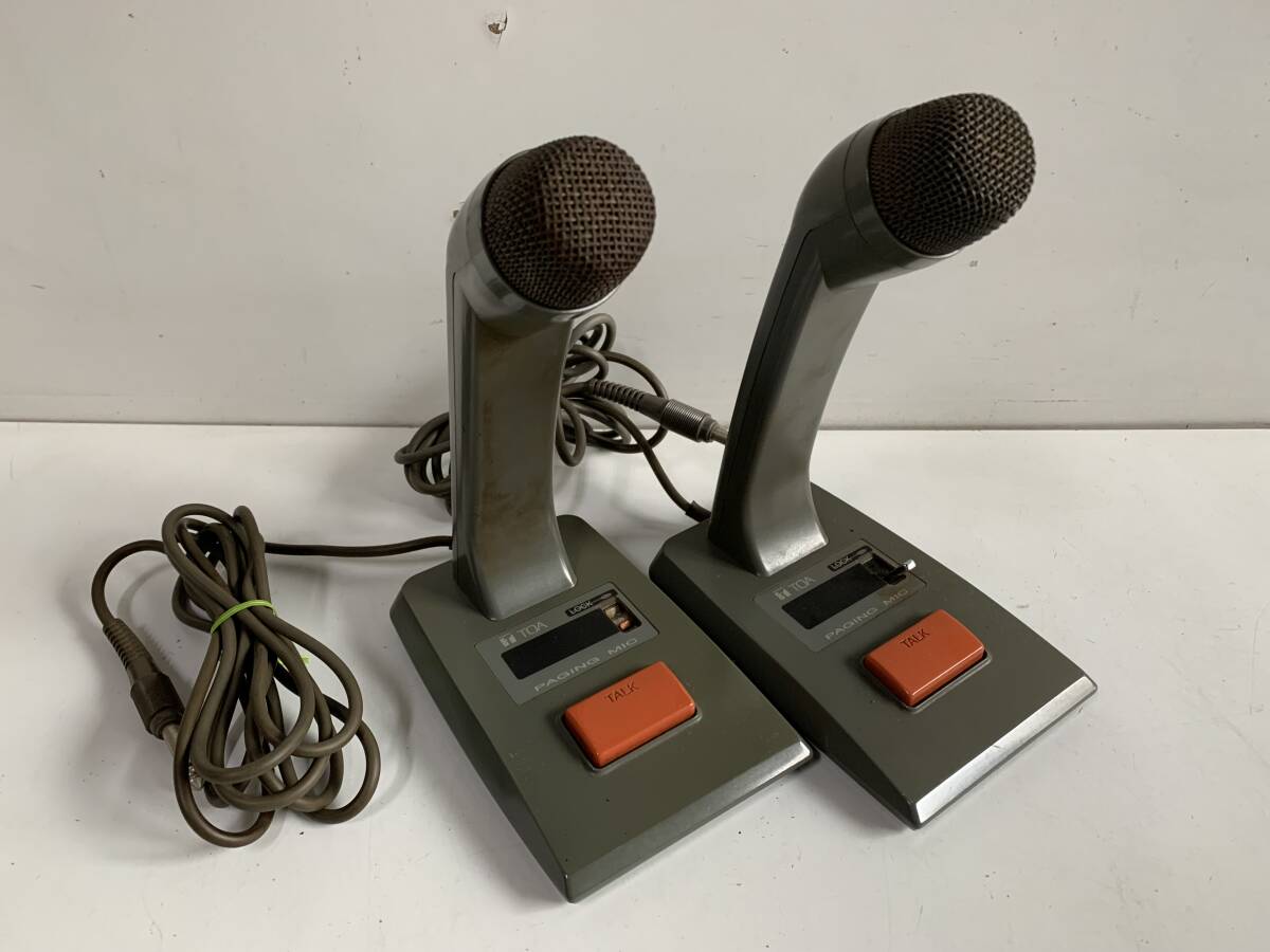 Mu395◆TOA◆卓上型マイク MOVING COIL MICROPHONE PM-660 2点セット 呼び出し 案内放送用 PAGING MIC ページングマイクロフォン マイク_画像1