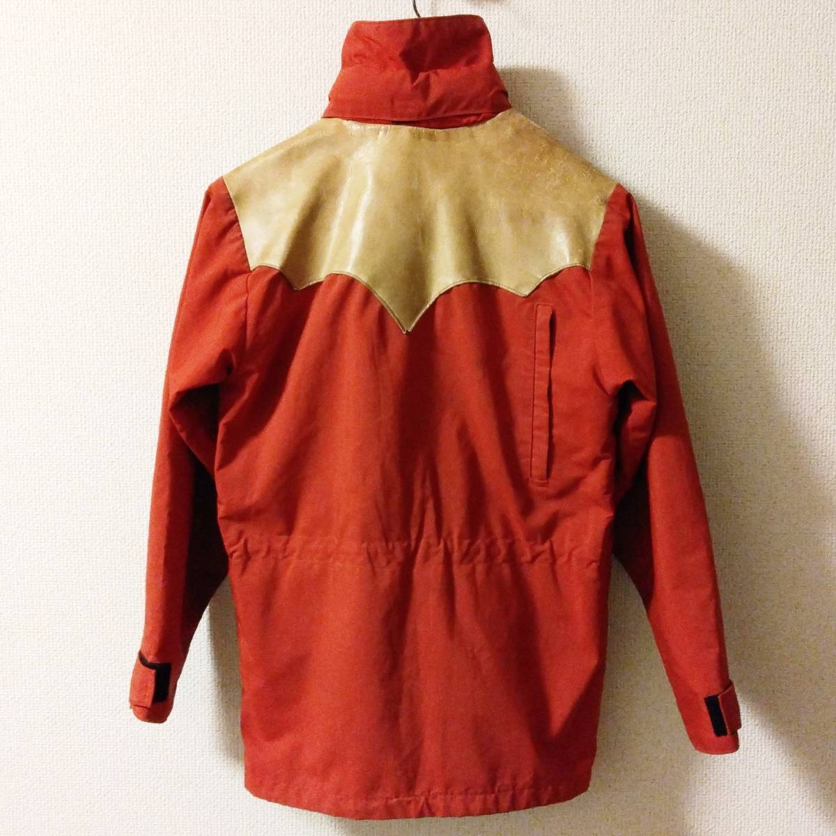 70s Rocky Mountain FeatherBed ロッキーマウンテンフェザーベッド マウンテンパーカー ジャケット レザー ヨーク XS 赤 ビンテージ 希少_画像3