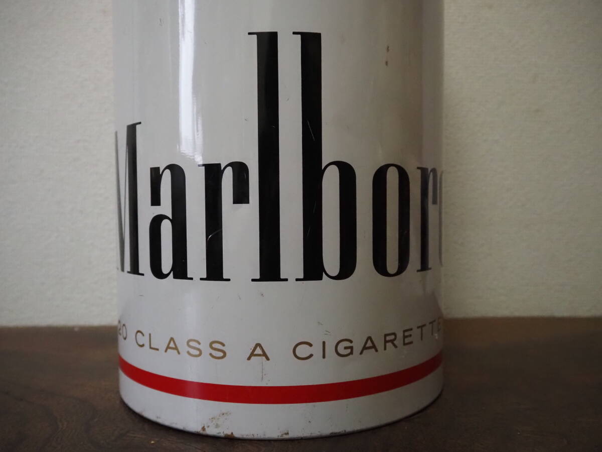 昭和レトロ Marlboro マルボロ スチール缶 ダストボックス ブリキ製ゴミ箱 傘立◆当時物 タバコ 煙草 ビンテージ 70's80'sの画像9