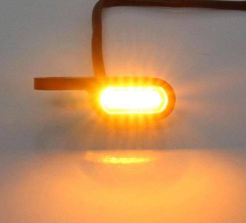 ハーレー 小型 LED ウインカー 左右 2個 セット アンバー ライト ランプ クリア レンズ シルバーボディ KRB187_画像2