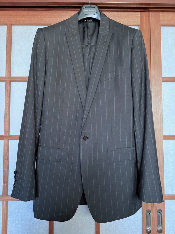 【美品】DOLCE & GABBANA MARTINIグレー ストライプ スーツ 美品】DOLCE & GABBANA MARTINIグレー ストライプ スーツ