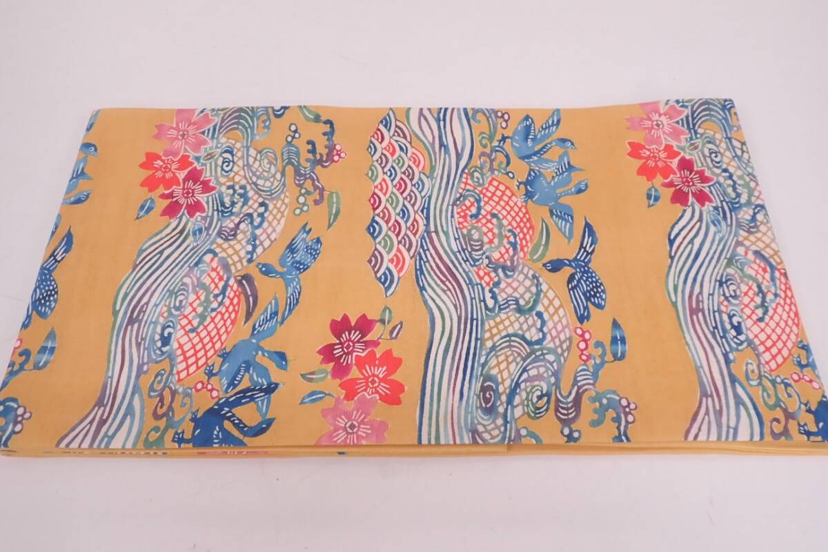 . type Nagoya obi silk mountain blow width 31cm× length 348.5cm pongee Japanese clothes Japanese clothes kimono obi E02077
