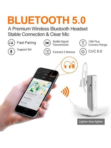 Link Dream Bluetooth ヘッドセット ワイヤレス 片耳 耳掛け型 マイク内蔵 ハンズフリー通話　24時間連続使用【附属品8点】_画像6