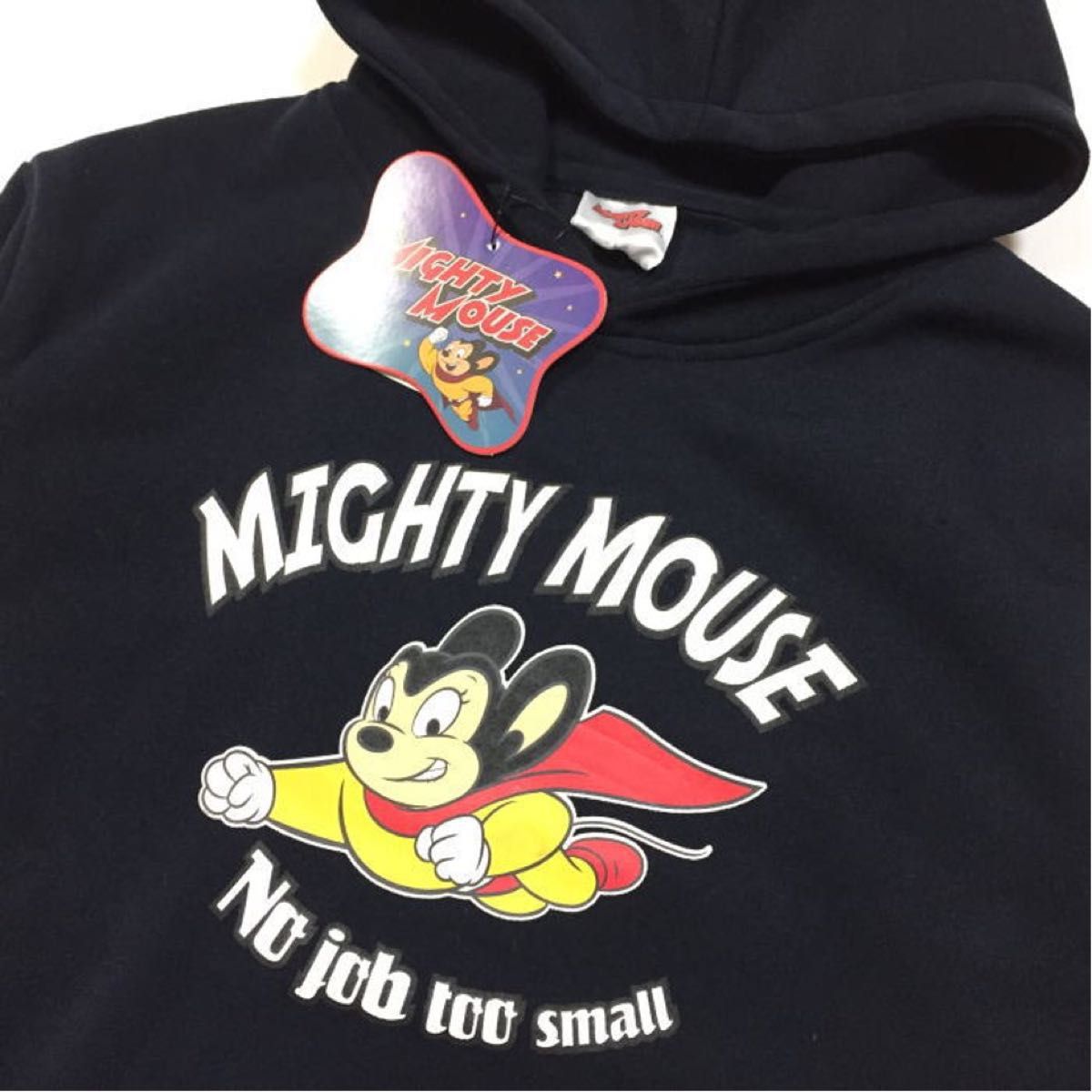 新品正規 Ｌ マイティマウス MIGHTY MOUSE 裏起毛 パーカー フリース プルオーバー フーディー マイティ マウス