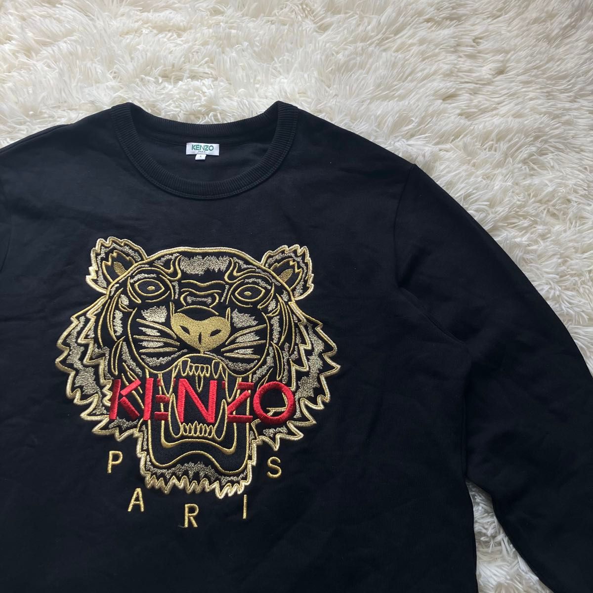 【希少色】KENZO ケンゾー タイガー刺繍 金×赤 スウェット 入手困難　虎 Lサイズ ゴールド