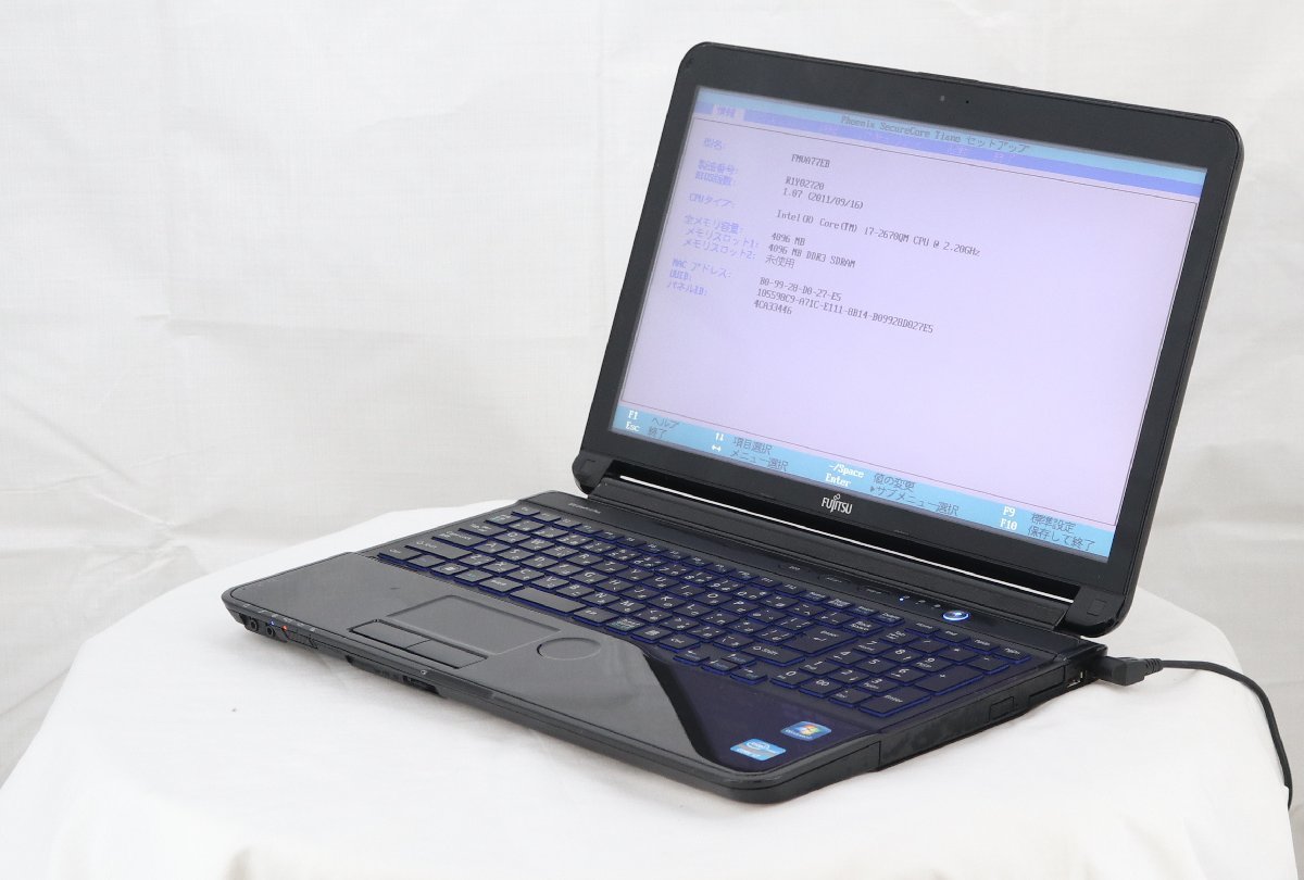 FUJITSU FMVA77EB LIFEBOOK AH77/E　Core i7 2670QM 2.20GHz 4GB 750GB■現状品_画像1