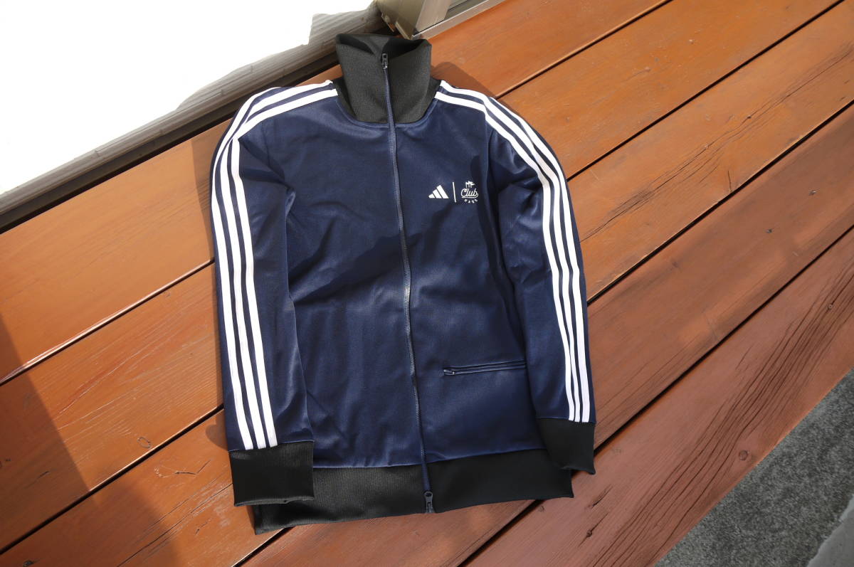 限定!!希少!!新品!!adidas×Clubhaus アディダス×クラブハウス コラボ サイズM 上着 ジャージ 長袖 紺色 ネイビー