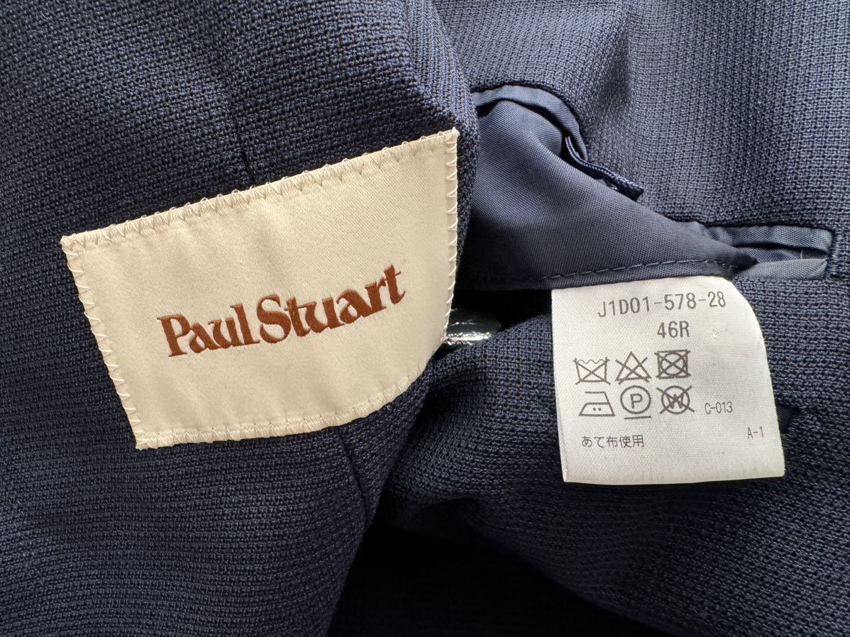 Paul Stuart size46R 日本製 ネイビージャケット 混ブレ ネイビーブレザー メンズ 春夏 ポールスチュアート_画像5