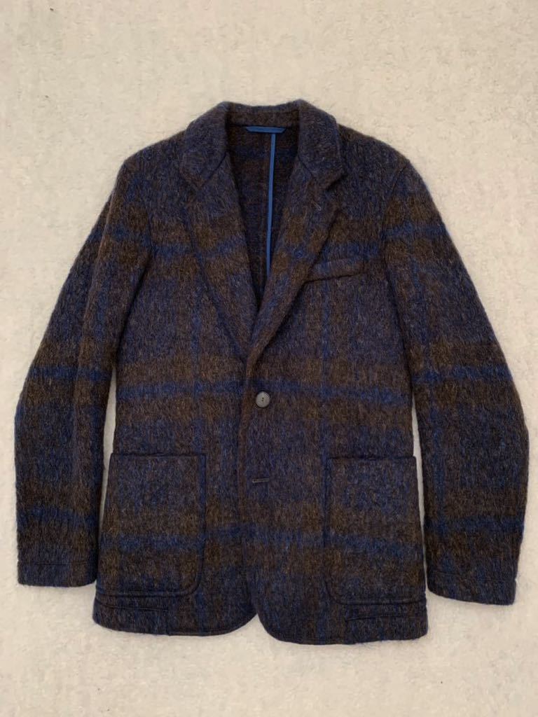 umit benan Italy made wool jacket size44.. pattern check pattern umitobe naan blaser 