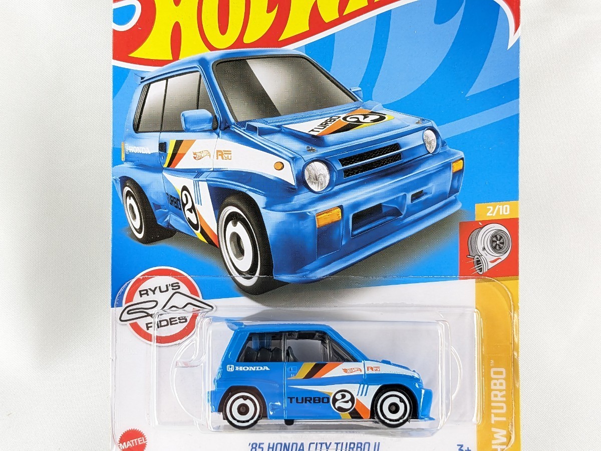 US版 ホットウィール ホンダ シティ ターボ2 ブルー Hot wheels '85 HONDA City Turbo II RYU'S Ride ASADA L2593 HCW74_画像1