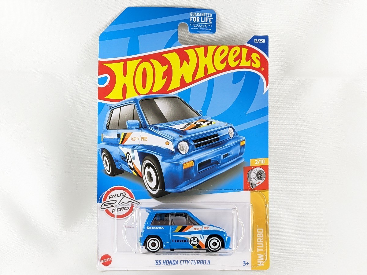 US版 ホットウィール ホンダ シティ ターボ2 ブルー Hot wheels '85 HONDA City Turbo II RYU'S Ride ASADA L2593 HCW74_画像4