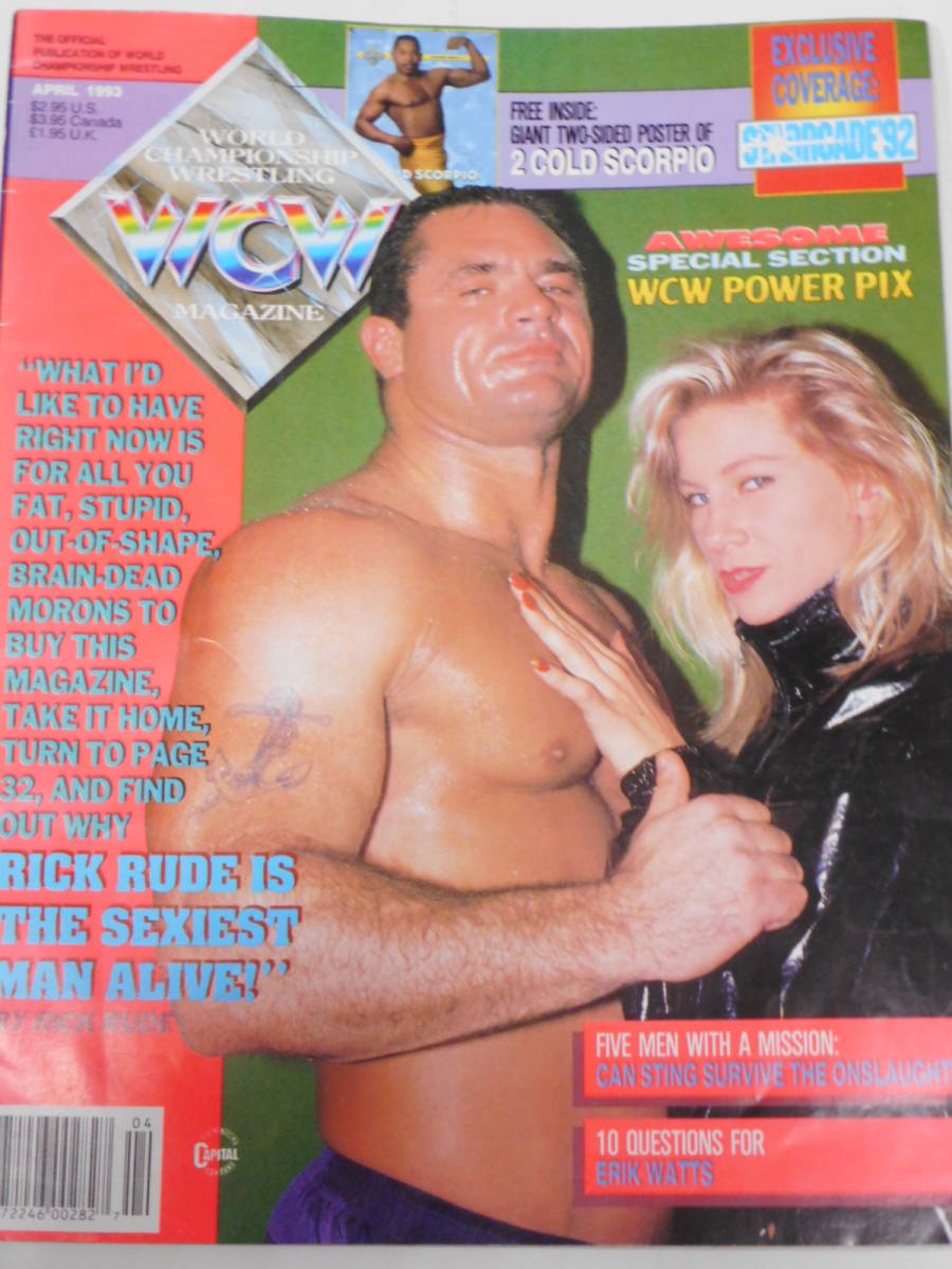 WCWマガジン1993年4月号　リック・ルード、メドゥーサ、スティング、ベイダー、グレート・ムタ、スティーブ・ウィリアムス、_画像1