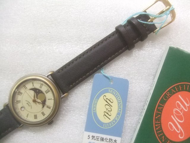 新品高級オリエントムーンフェイスYouクオーツ腕時計定価18000円　Z309_画像1