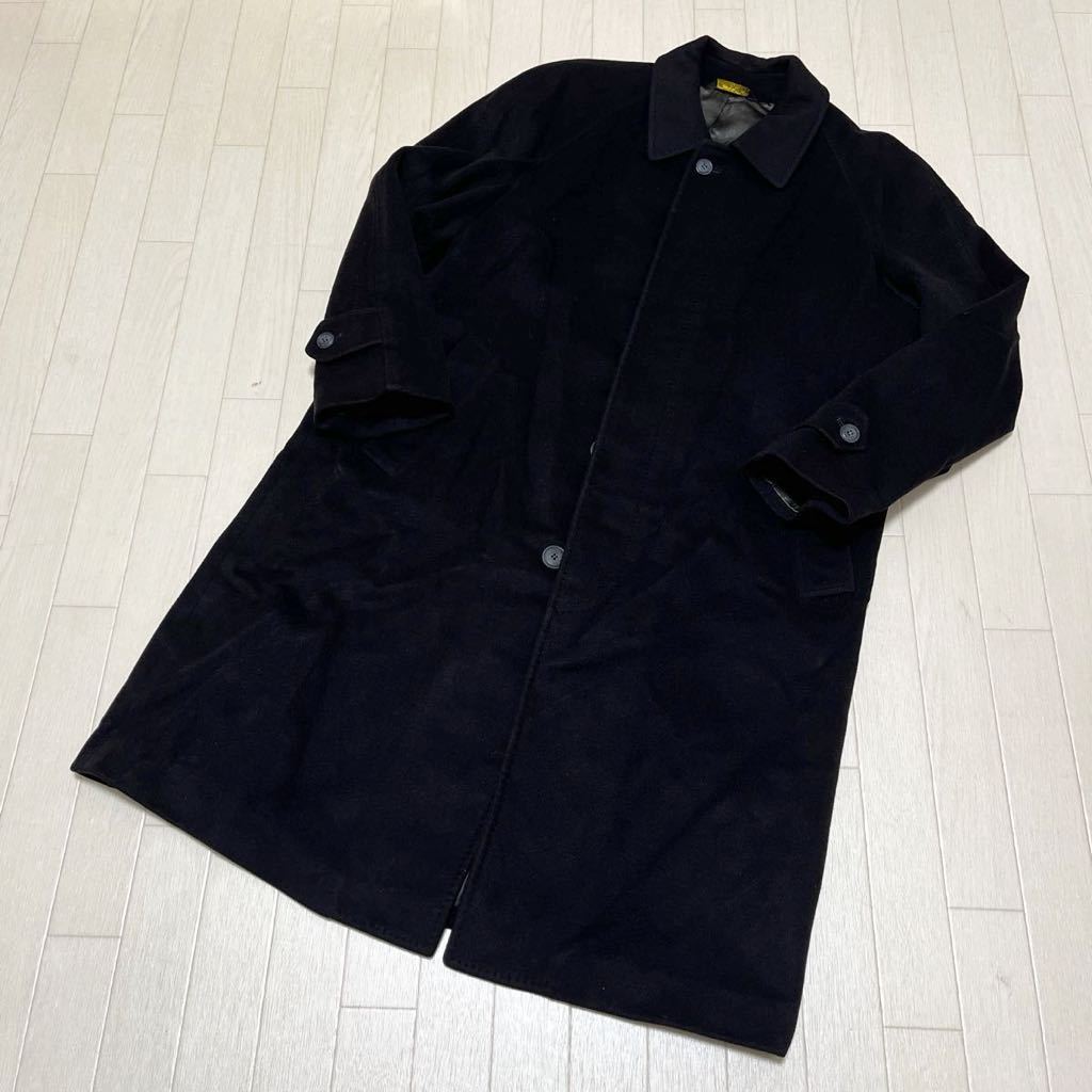  peace 218* Stefano Landi cashmere 100% turn-down collar coat ratio wing button long coat M men's black 