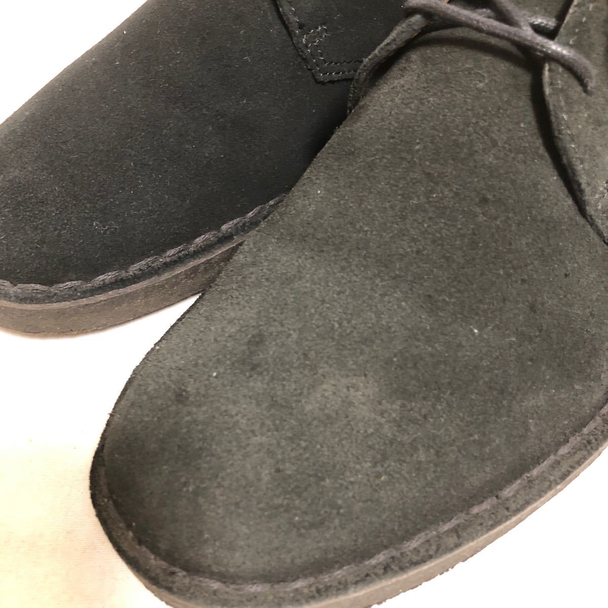 和204★① Clarks originals クラークスオリジナルス レースアップシューズ プレーントゥ スエードレザー UK8.5 メンズ ブラック_画像7