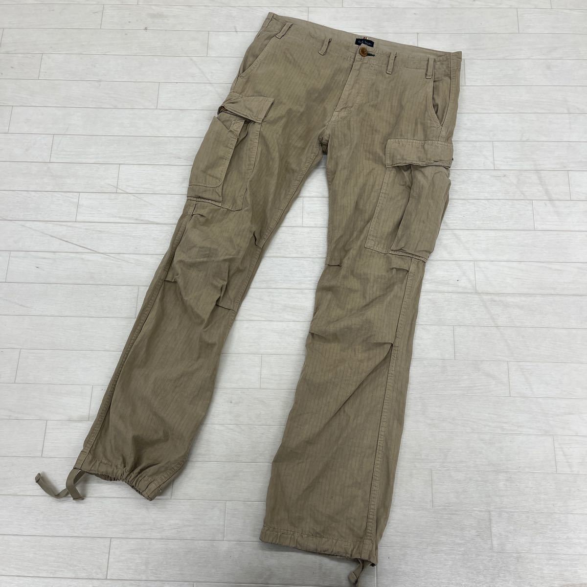 1348◎ 日本製 Paul Smith JEANS ポール スミス パンツ ボトムス ズボン カーゴ ジップフライ カジュアル ベージュ メンズM_画像1