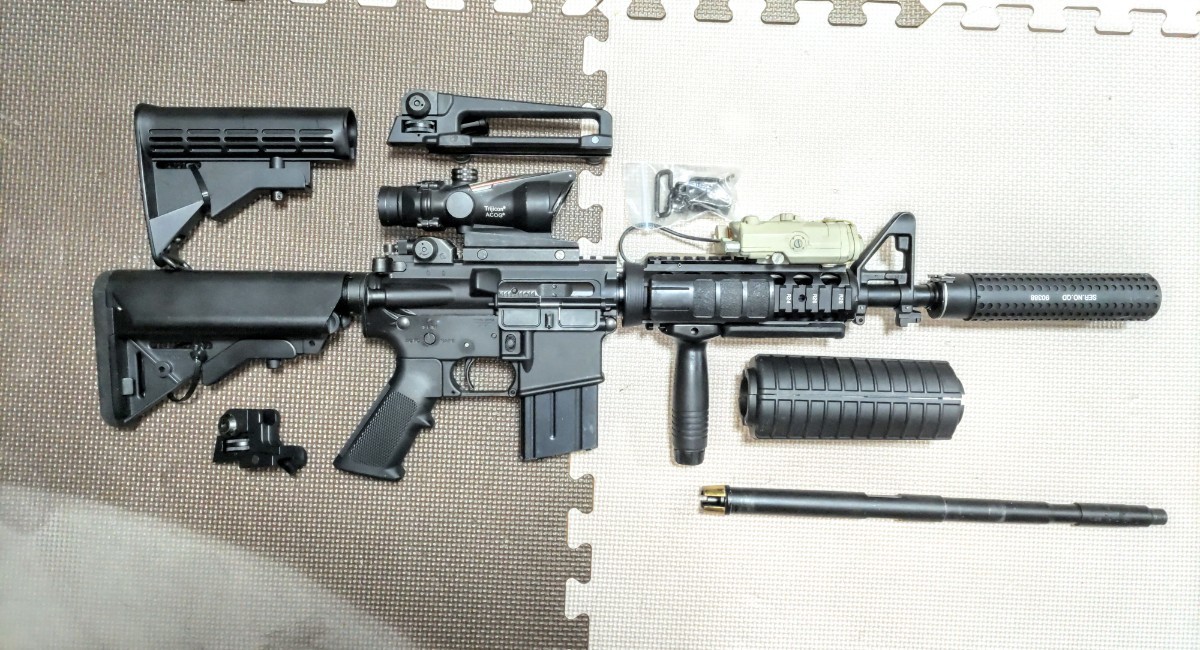 東京マルイ M4MWSベース CQB-R 外装カスタムパーツ付　M4AKSEAL特殊部隊デルタ憲兵隊MP自衛隊空挺特戦群SBUSSTSWAT警察ＬＥ_画像1