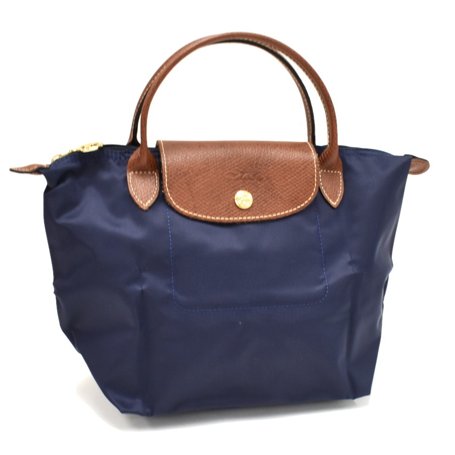 1円 ◆新品同様 LONGCHAMP トートバッグ ロンシャン ル・プリアージュ S ナイロン ネイビー◆E.Bii.s1-29_画像1