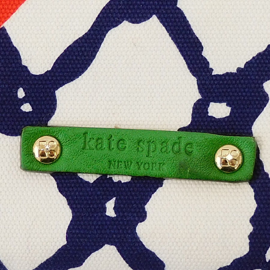 1円 ■ ケイトスペード ハンドバッグ ロブスター キャンバス マルチカラー 小さめ 薄型 Kate Spade ■E.Aep.tl-9_画像9