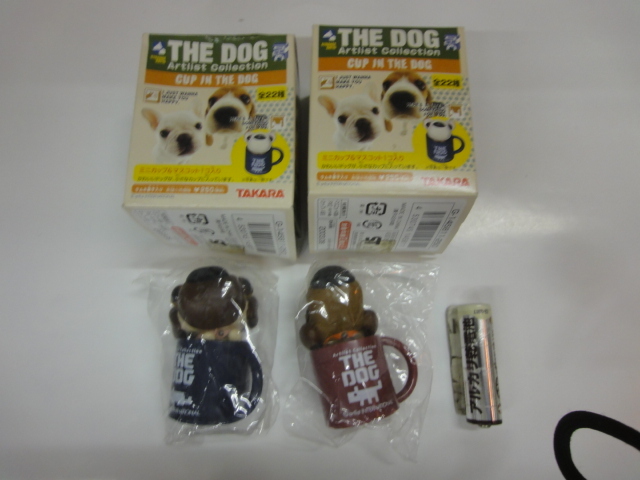 当時物 ＴHE DOG ミニカップ&マスコット セット　２個　ミニチュアダックス　パグ　_画像1