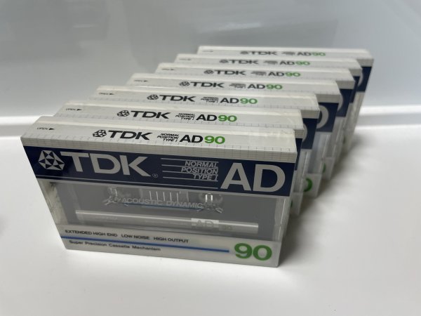新品 未開封 TDK AD 90 7本 セット ノーマルポジション Cassette Tape 90min. Normal Position AD 昭和 レトロ ビンテージ 激レア 希少_画像1