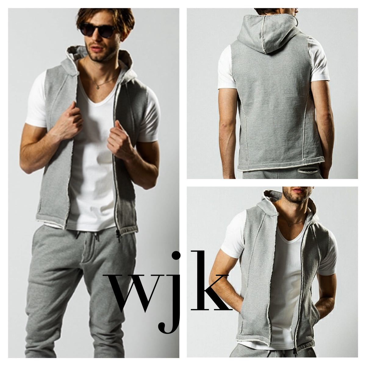 美品■wjk■ONI-URAKE sleeveless パーカー ベスト 鬼裏毛 S グレー オニ裏毛 スウェット ノースリーブ スリーブレス  2946 hj02n 定39600円