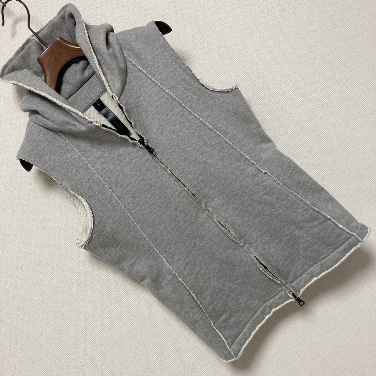 美品■wjk■ONI-URAKE sleeveless パーカー ベスト 鬼裏毛 S グレー オニ裏毛 スウェット ノースリーブ スリーブレス  2946 hj02n 定39600円