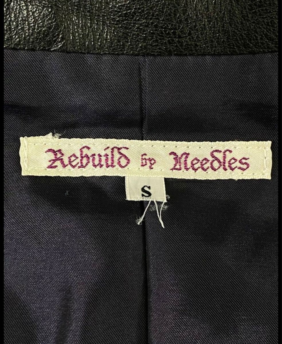 REBUILD BY NEEDLES PATCH LEATHER JACKET