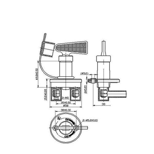 138：放電防止!バッテリー上がり対策に 汎用 2極 カットオフスイッチ キルスイッチ 12v/24v 兼用 ノブ脱着可能 キャップ付き 車 バッテリー_画像7