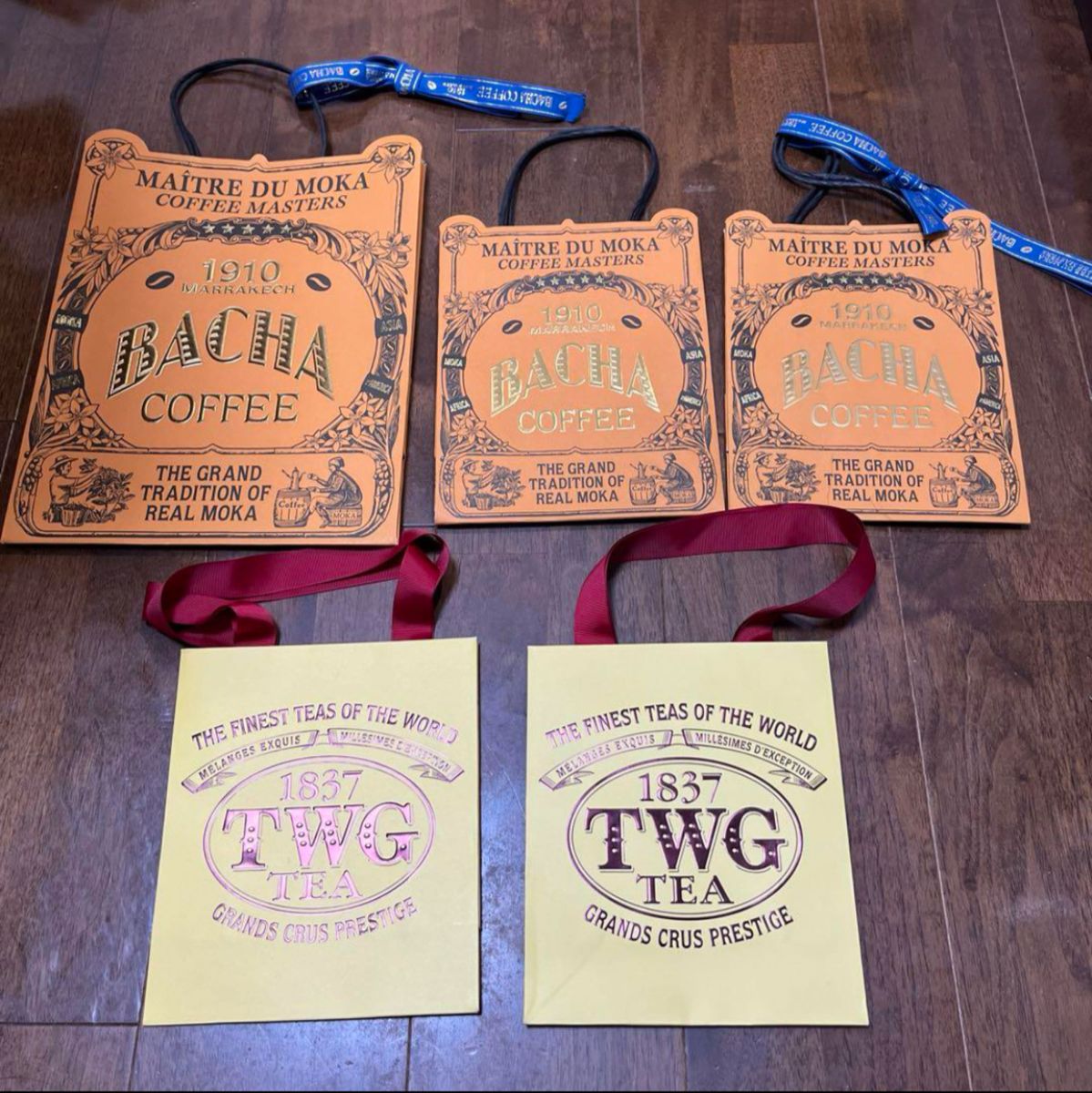 BACHA COFFEE TWG バシャコーヒー ショップ袋 5枚セット 紙袋 BACHA COFFEE TWG バシャコーヒー ショップ袋 5枚セット 紙袋