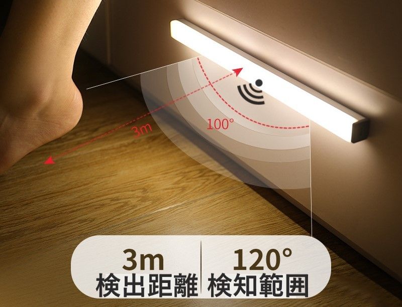 センサーライト 人感 LED 室内 玄関 クローゼット 照明 USB充電 昼白色 ベッド 廊下 屋根裏ロフト配線不要 天井壁 1個