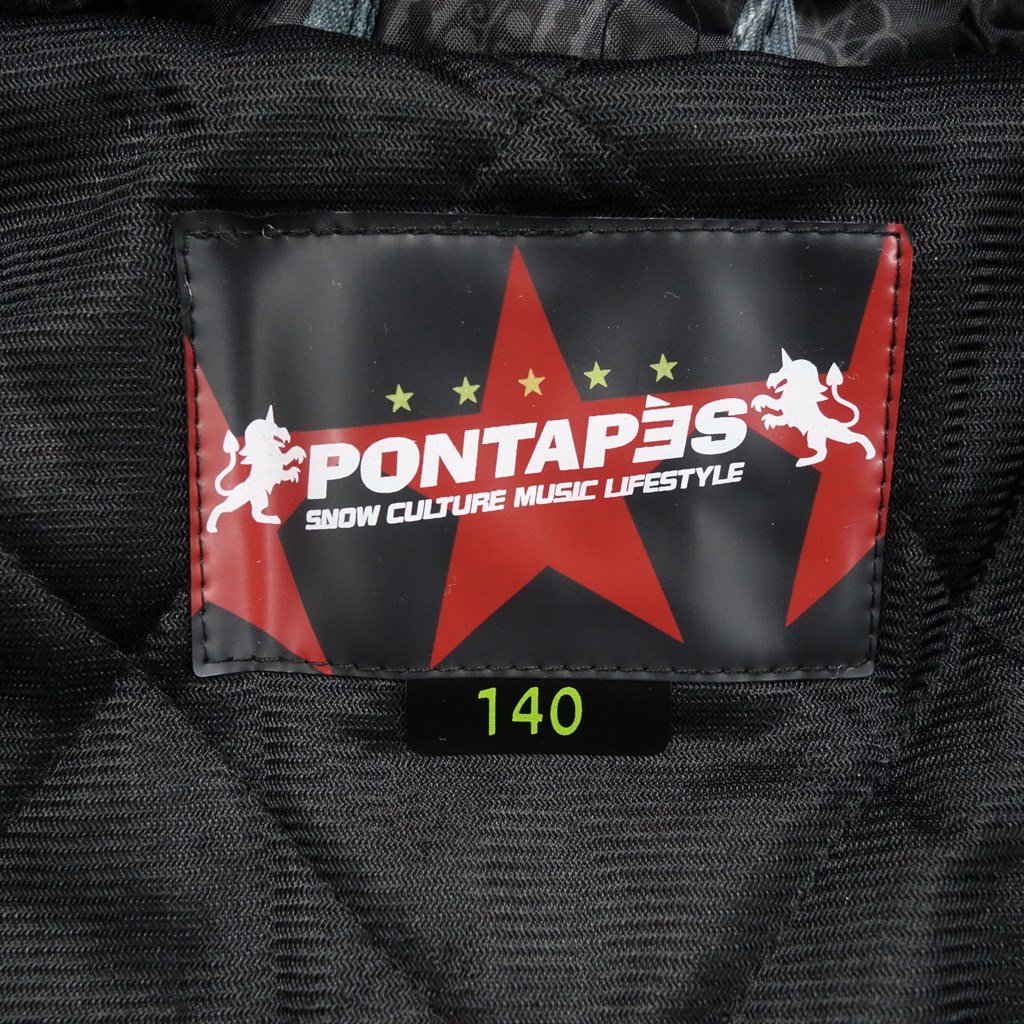 中古 2018年頃 PONTAPES 迷彩柄 140cm スノーボードジャケットウェア ポンタペス_画像2