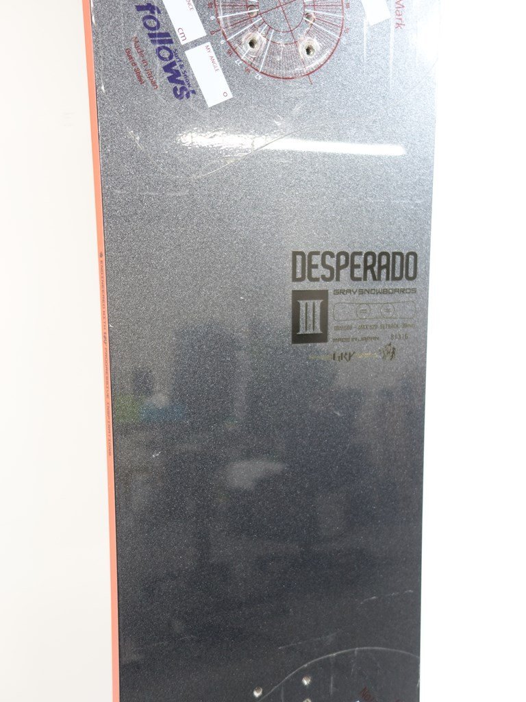 中古 ハンマーヘッド 16/17 GRAY DESPERADO Ⅲ 157cm CAMBER残約6mm スノーボード グレイ デスペラード_画像3