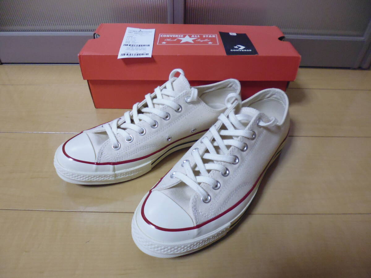 新品 即決 コンバース chuck Taylor チャックテイラー ct70 オールスター CONVERSE 三ツ星 OX ローカット LOW アイボリー ２７27.0 8 1/2_画像1