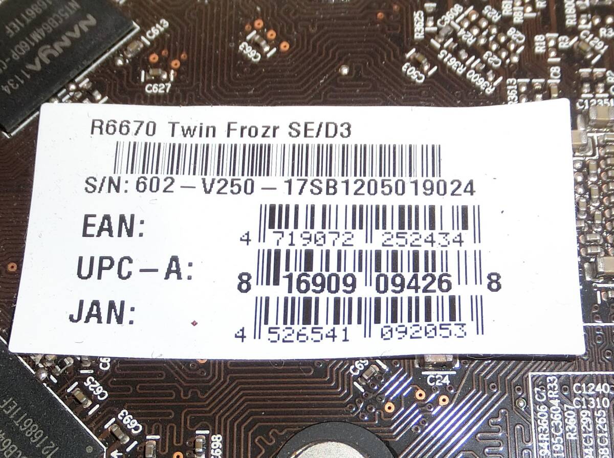 動作保証 R6670 Twin Frozr SE/D3 1GB HDMI DVI CRT 補助電源不要_画像4