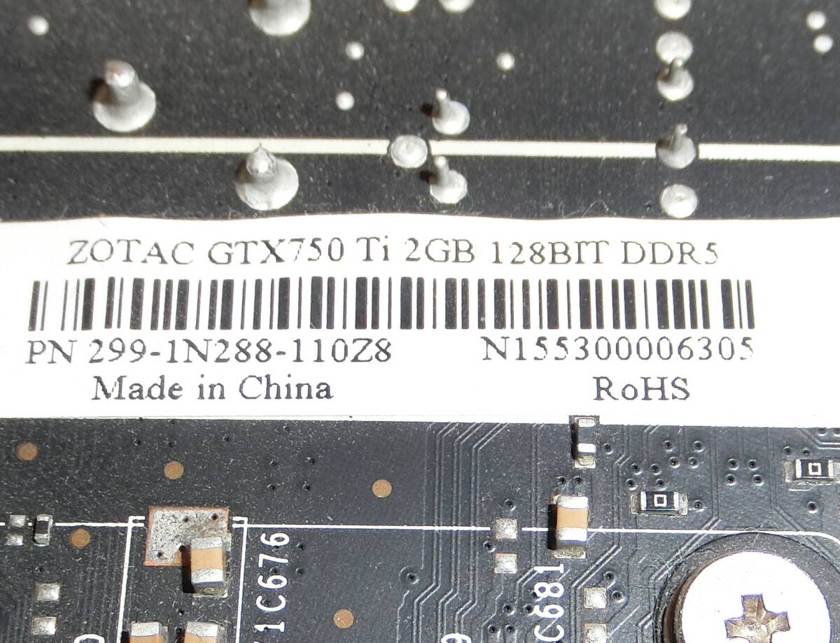 動作保証 ZOTAC GeForce GTX750Ti 2G 128BIT GDDR5 DVIx2 minHDMI _画像5