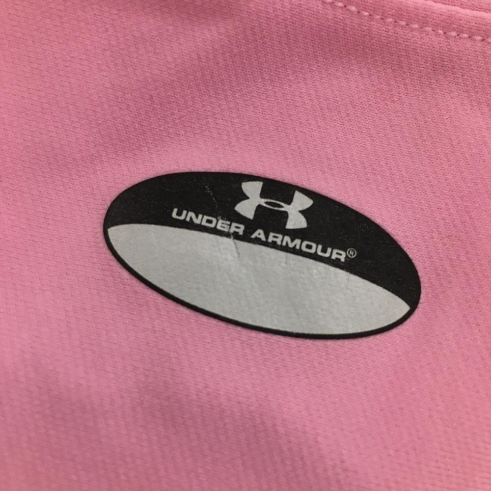 [ очень красивый товар ] Under Armor длинный рукав с высоким воротником рубашка розовый шея Logo внутренний рубашка женский MD Golf одежда UNDER ARMOUR
