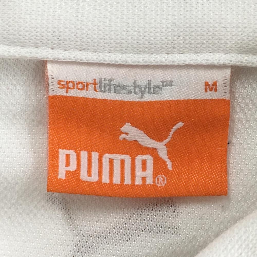 プーマ 半袖ポロシャツ 白 ボタンダウン DRY 無地 メンズ M ゴルフウェア PUMA_画像4