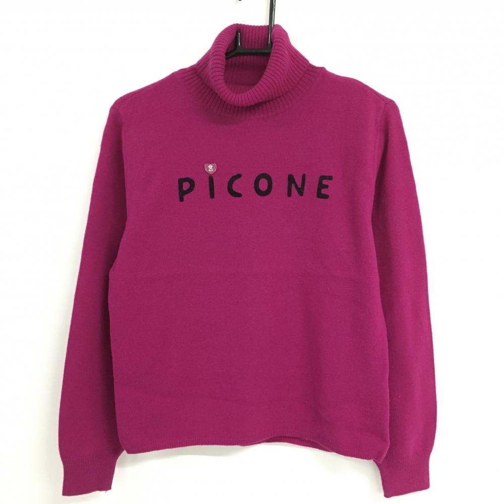[ прекрасный товар ]piko- шуточный товар -toru шея свитер лиловый розовый передний Logo Heart вязаный женский 40 Golf одежда PICONE