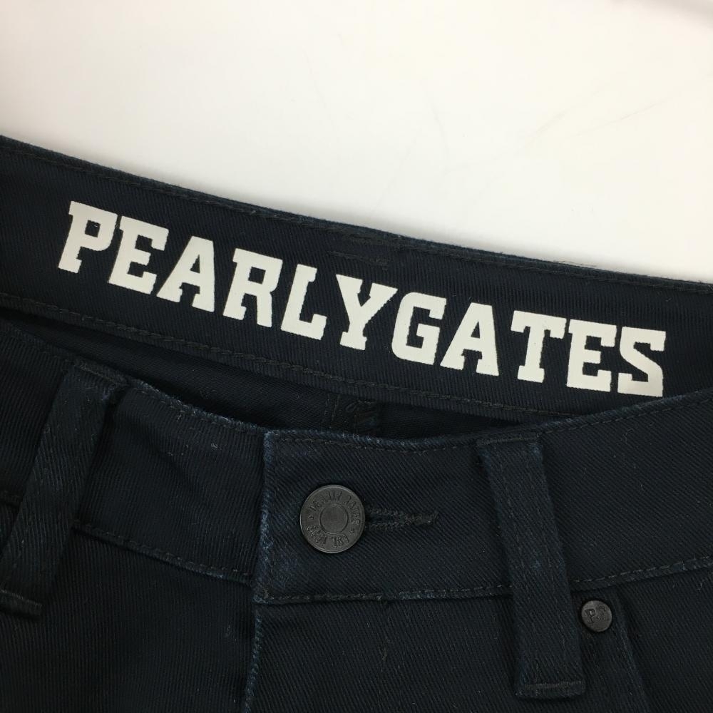 [ прекрасный товар ] Pearly Gates шорты чёрный × белый талия обратная сторона Logo хлопок . женский 00(XS) Golf одежда PEARLY GATES