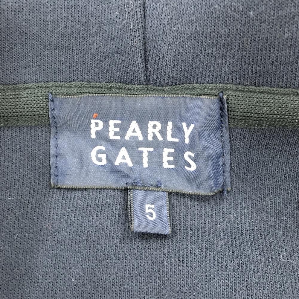 パーリーゲイツ ジップパーカー ネイビー×白 身頃ロゴアーガイル柄 ジャケット メンズ 5(L) ゴルフウェア PEARLY GATES_画像5