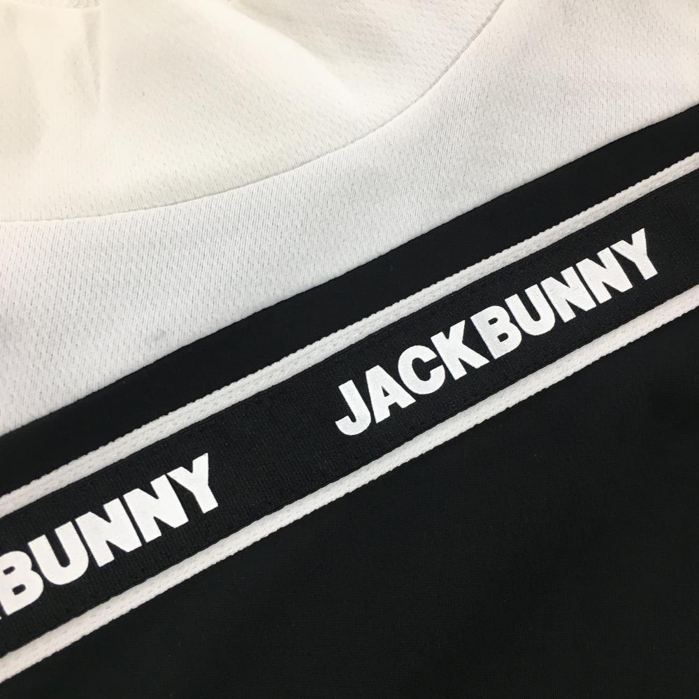 【超美品】ジャックバニー 半袖ハイネックシャツ 黒×白 バイカラー レディース 2(L) ゴルフウェア 2023年モデル Jack Bunny_画像3