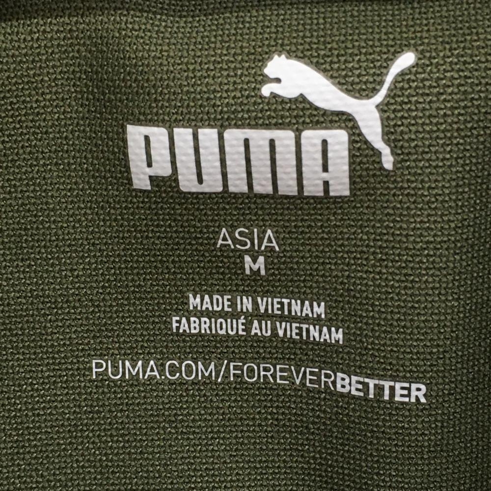 【超美品】プーマ 半袖ポロシャツ カーキ×黒 ボタンダウン メンズ M ゴルフウェア PUMA_画像6