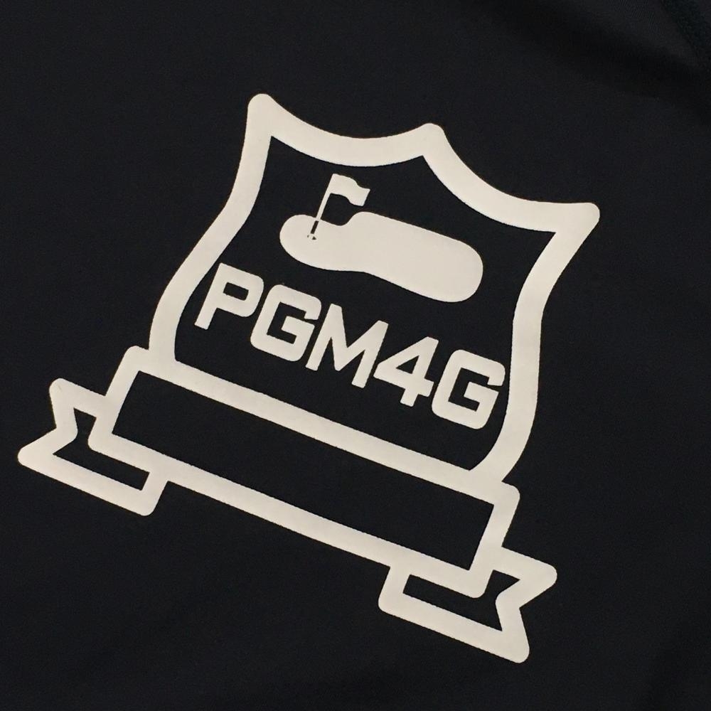 【超美品】パーリーゲイツ 長袖ハイネックインナーシャツ ネイビー×白 ロゴプリント メンズ 4(M) ゴルフウェア PEARLY GATES_画像4