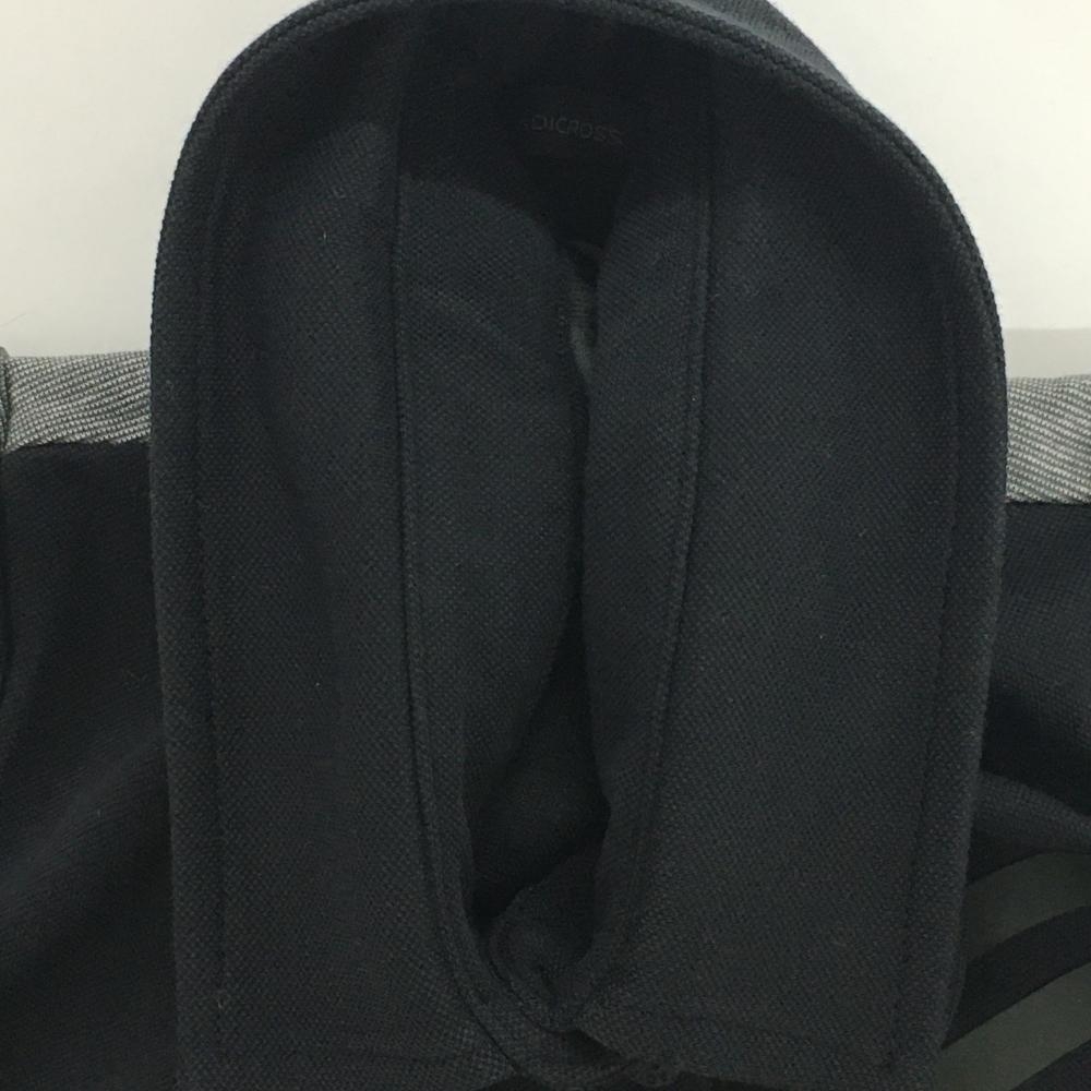 【美品】アディダス 半袖ポロシャツ 黒×グレー 異素材切り替 レディース L ゴルフウェア adidasの画像5